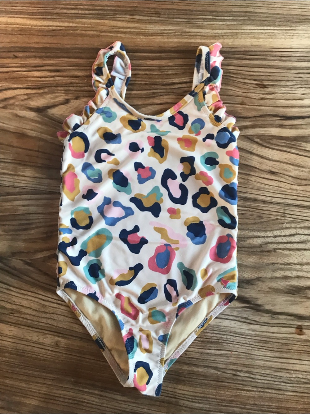 Pink Chicken Kids One-Piece Swimsuit in Multicolor Leopard Print